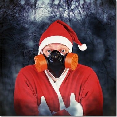 Santa Claus in Gas Mask