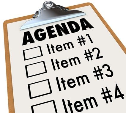 Agenda on Clipboard Plan for Meeting or Project