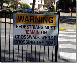 pedestrian crossing warning